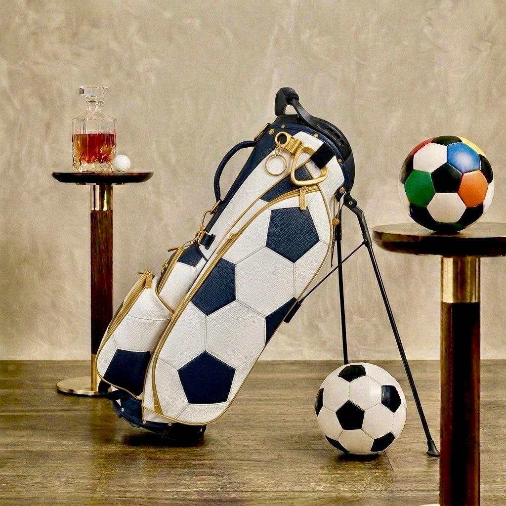 Navy Pentagon Classic cart bag with hand-stitched pentagons